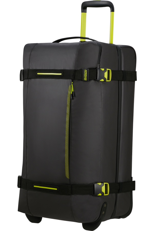 American Tourister Urban Track Duffle with Wheels Coated M  Black/Lime American Tourister Urban Track Duffle with Wheels Coated M  Black/Lime