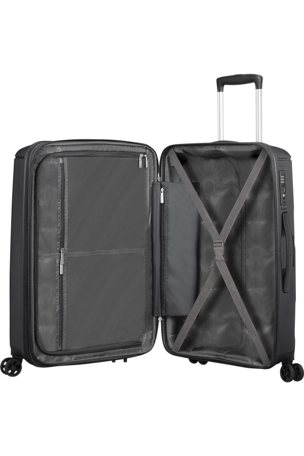 American Tourister Sunside Spinner Expandable 68cm  Zwart American Tourister Sunside Spinner Expandable 68cm  Zwart