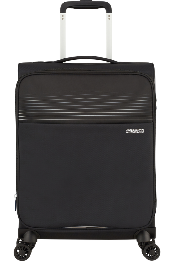 American Tourister Lite Ray Spinner TSA Expandable 55cm  Jet Black