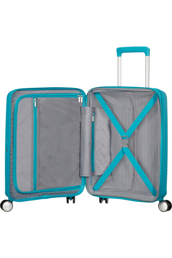 American Tourister Soundbox Spinner uitbreidbaar 55cm Summer Blue