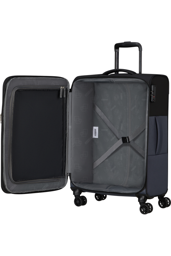 American Tourister Daring Dash Spinner Expandable TSA M  Black/Grey