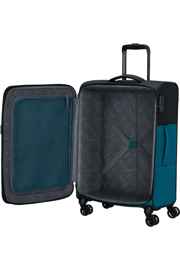 American Tourister Daring Dash Spinner Expandable TSA M  Black/Blue