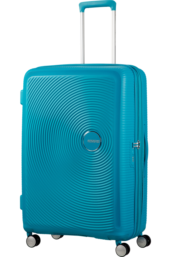 American Tourister Soundbox Spinner uitbreidbaar 77cm Summer Blue American Tourister Soundbox Spinner uitbreidbaar 77cm Summer Blue