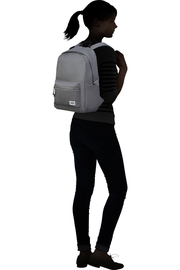 American Tourister Brightup Backpack Zip  Grey Melange American Tourister Brightup Backpack Zip  Grey Melange