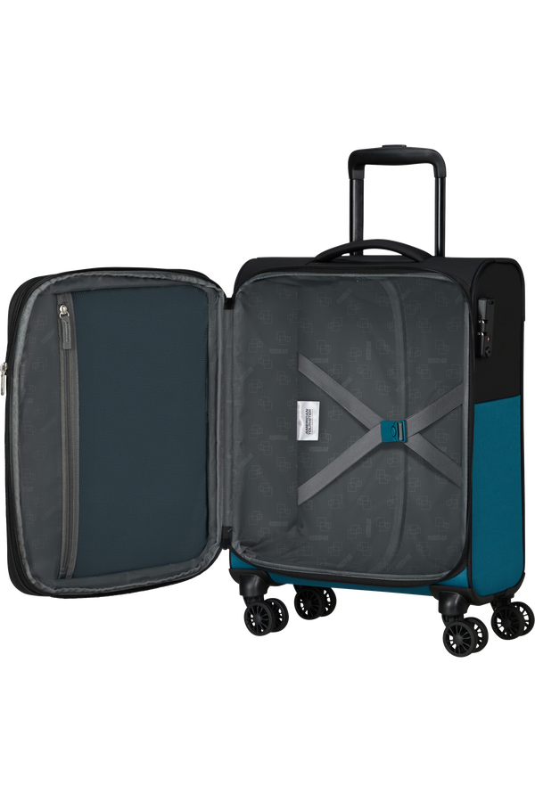 American Tourister Daring Dash Spinner Expandable TSA S  Black/Blue American Tourister Daring Dash Spinner Expandable TSA S  Black/Blue
