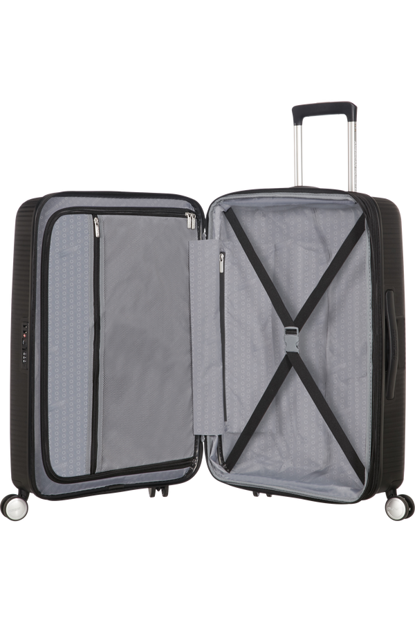 American Tourister Soundbox Spinner uitbreidbaar 67cm Bass Black American Tourister Soundbox Spinner uitbreidbaar 67cm Bass Black