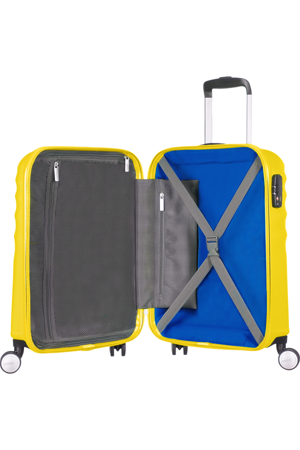 American Tourister Wavebreaker Handbagage koffer met 4 wielen 55x40x20cm Sunny Yellow