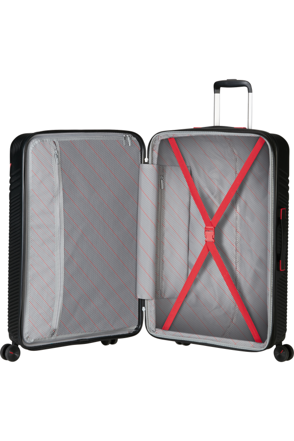 American Tourister Triple Trace Spinner TSA Expandable 76cm  Black/Red
