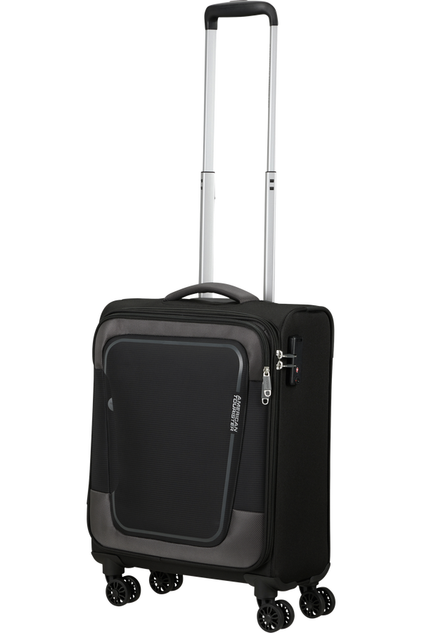 American Tourister Pulsonic Spinner Expandable 55cm  Asphalt Black American Tourister Pulsonic Spinner Expandable 55cm  Asphalt Black
