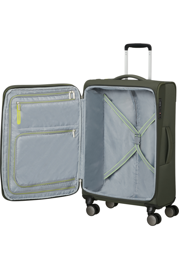 American Tourister Wanderlite Spinner EXP TSA M  Dark Khaki