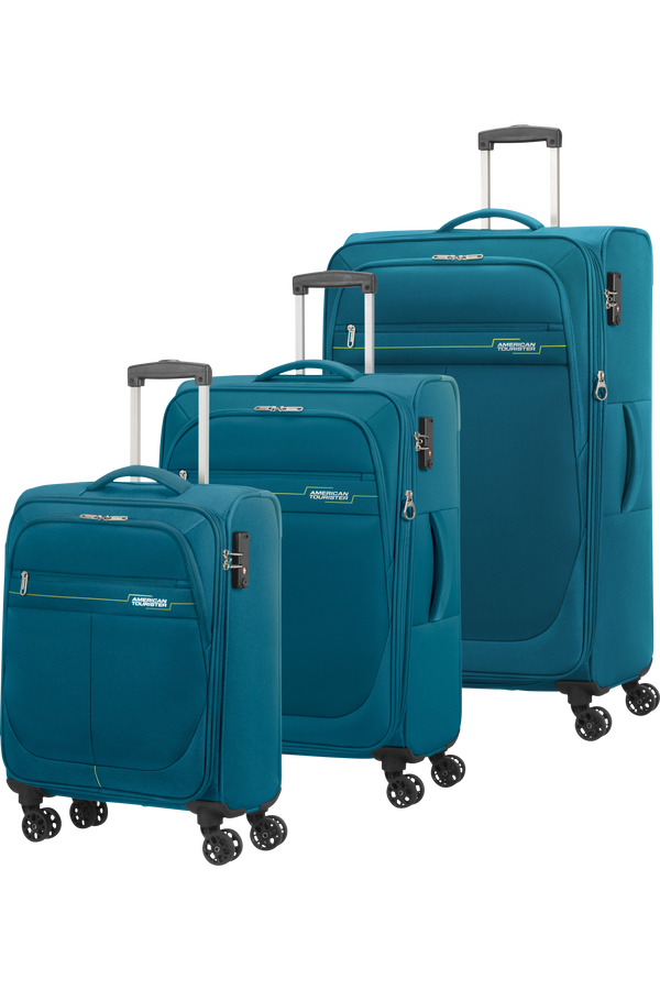 American Tourister Deep Dive 3 PC Set A  Teal/Lime