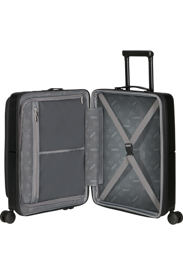 American Tourister DashPop Spinner Expandable Frontloader 55cm  True Black American Tourister DashPop Spinner Expandable Frontloader 55cm  True Black