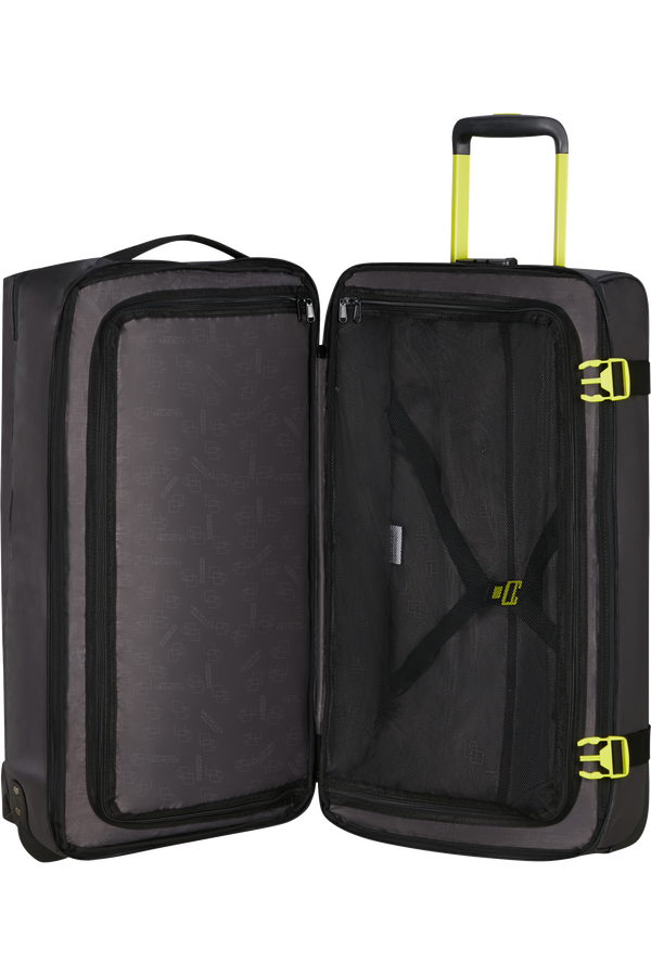 American Tourister Urban Track Duffle with Wheels Coated M  Black/Lime American Tourister Urban Track Duffle with Wheels Coated M  Black/Lime