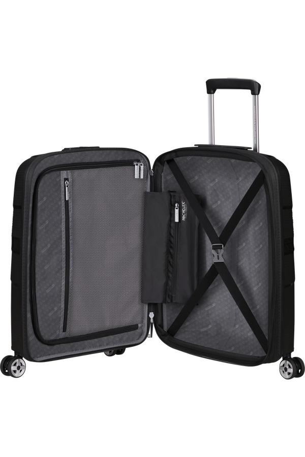 American Tourister StarVibe Spinner Expandable TSA 55cm Zwart American Tourister StarVibe Spinner Expandable TSA 55cm Zwart